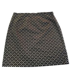 Ann Taylor Stretch Skirt Side Zip Size 6 Brown Tan Print